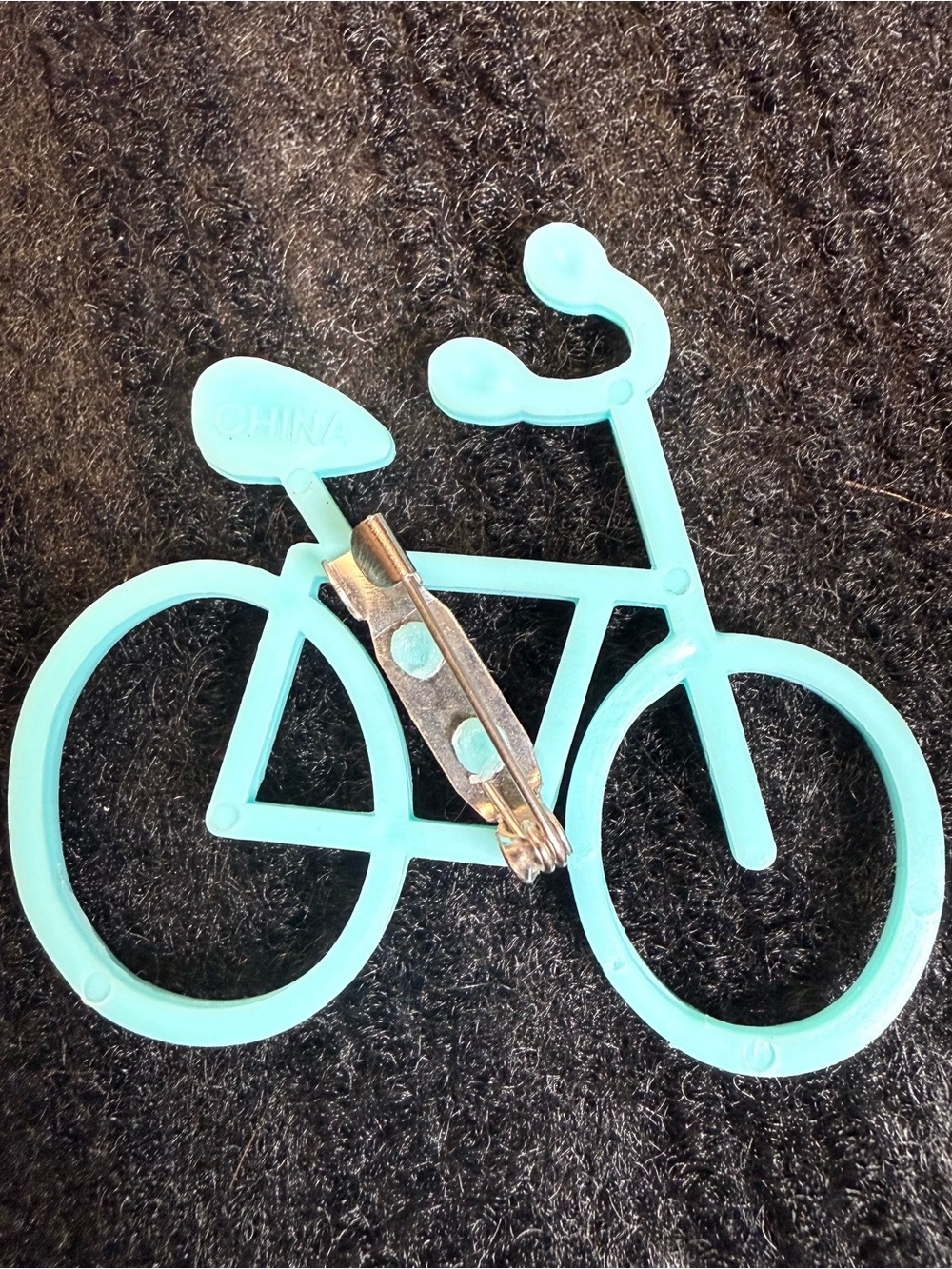 Turquoise Bicycle Brooch Pin - Women's Jewelry - Picture 2 of 3